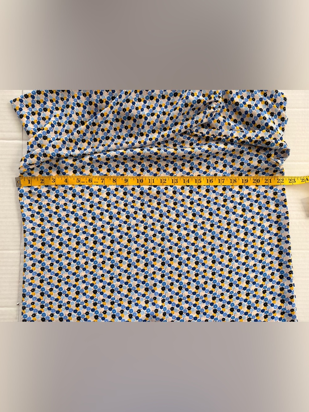 LOFT Blue and Yellow Smocked-Neck Floral Blouse - Picture 6 of 6